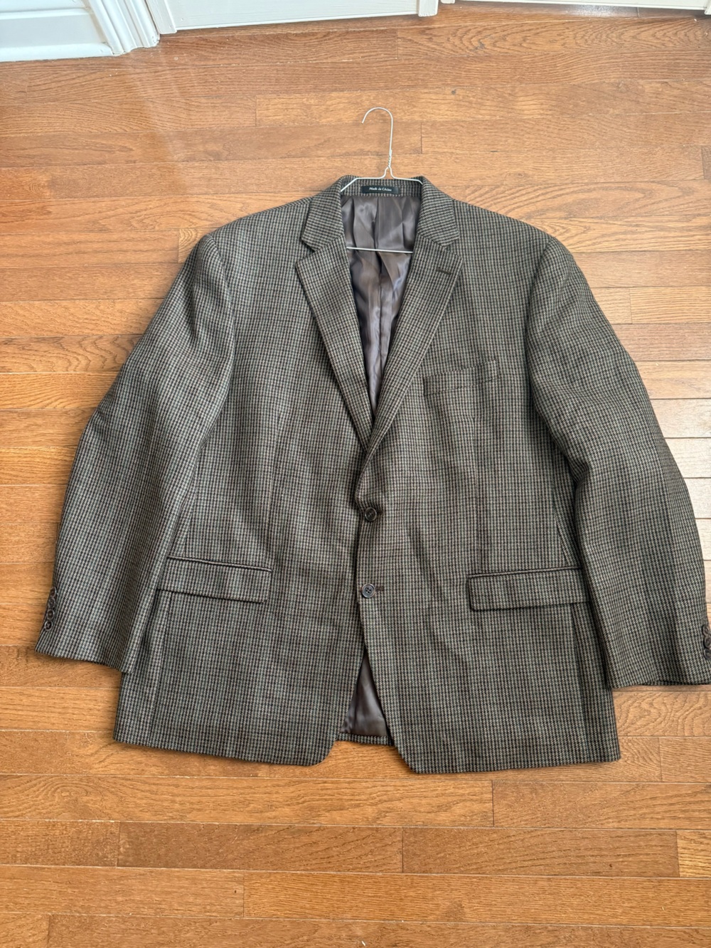Ralph Lauren Men's Brown & Black Houndstooth Sport wool blazer